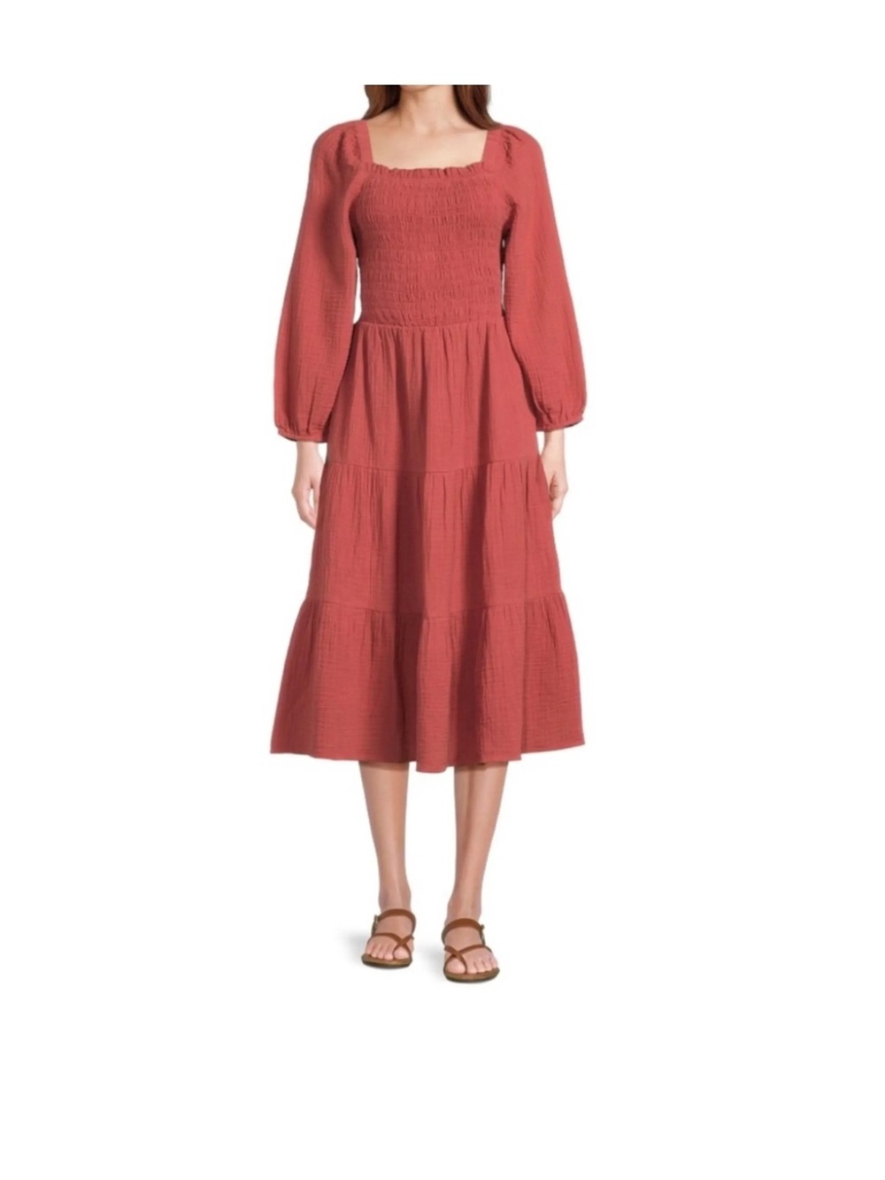 Beach Lunch Lounge Square Neck Smocked Dress